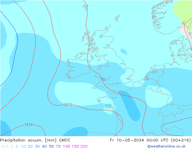 Precipitation accum. CMCC Fr 10.05.2024 00 UTC