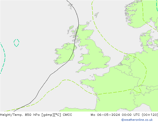 Height/Temp. 850 hPa CMCC pon. 06.05.2024 00 UTC