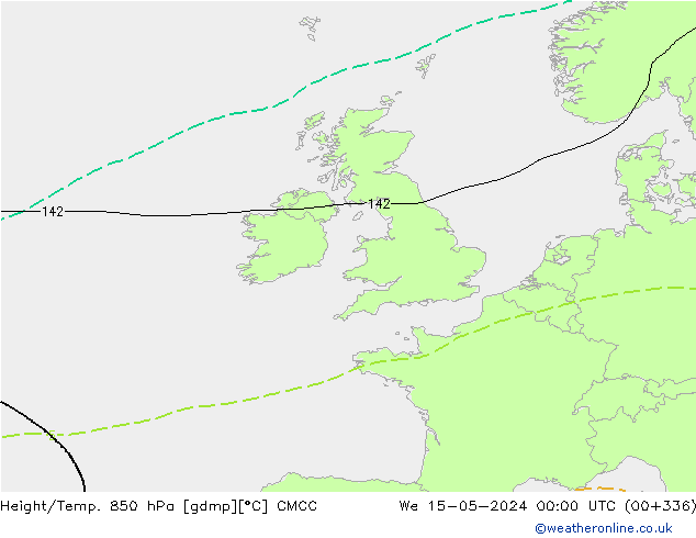 Height/Temp. 850 hPa CMCC St 15.05.2024 00 UTC