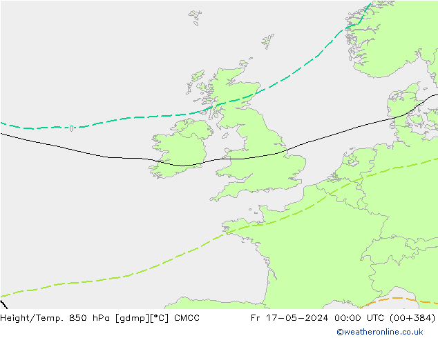 Height/Temp. 850 hPa CMCC ven 17.05.2024 00 UTC