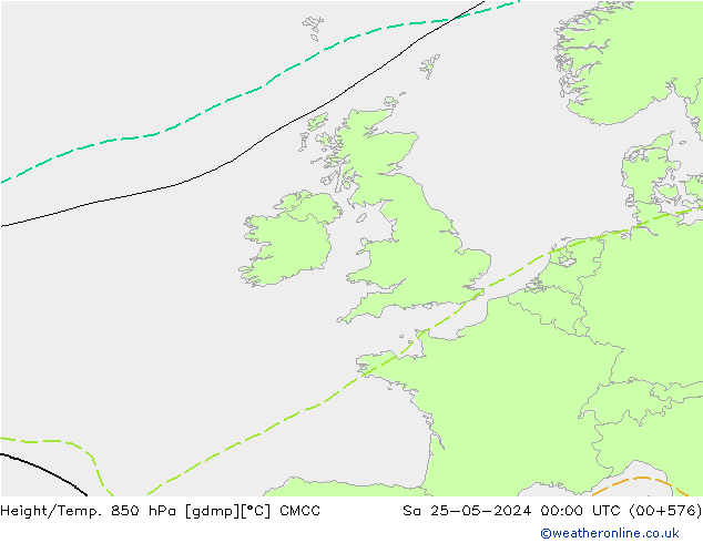 Height/Temp. 850 hPa CMCC  25.05.2024 00 UTC