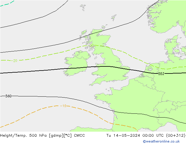 Hoogte/Temp. 500 hPa CMCC di 14.05.2024 00 UTC