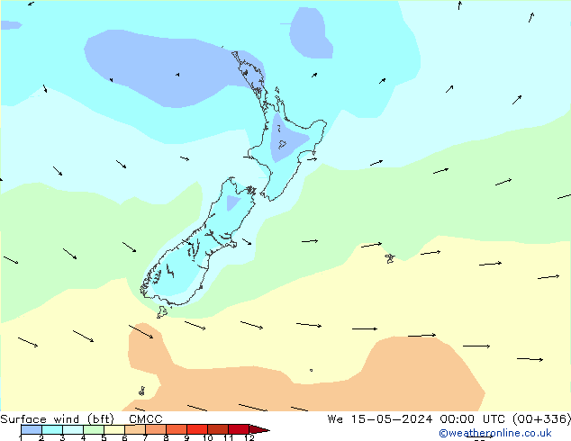 Surface wind (bft) CMCC We 15.05.2024 00 UTC
