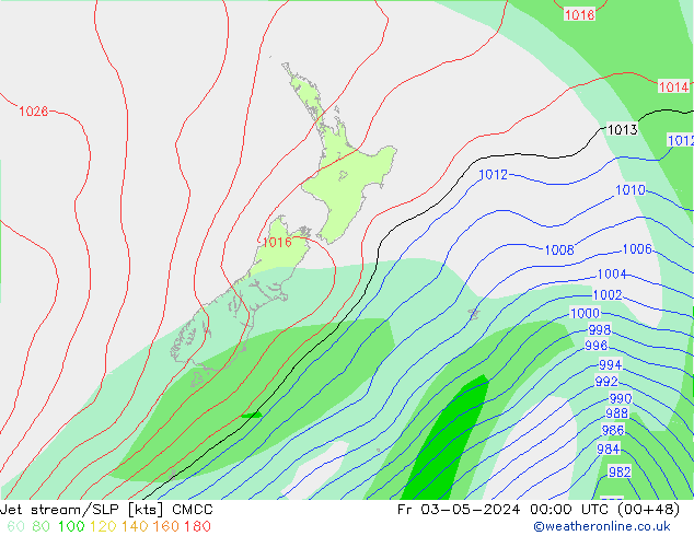 джет/приземное давление CMCC пт 03.05.2024 00 UTC