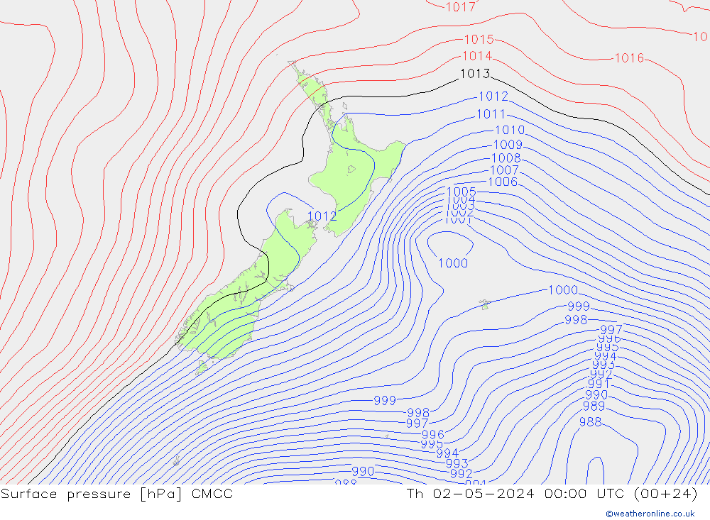 Luchtdruk (Grond) CMCC do 02.05.2024 00 UTC