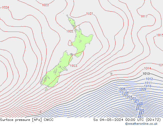 Surface pressure CMCC Sa 04.05.2024 00 UTC