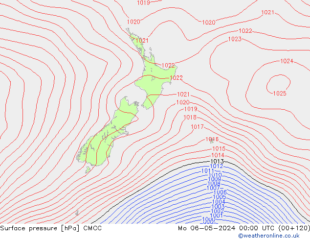 Surface pressure CMCC Mo 06.05.2024 00 UTC