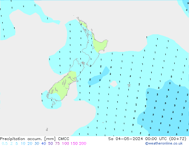 Precipitación acum. CMCC sáb 04.05.2024 00 UTC