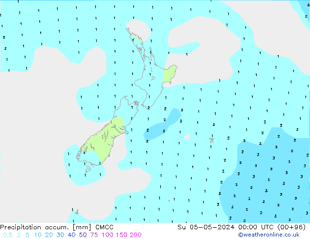 Precipitation accum. CMCC  05.05.2024 00 UTC