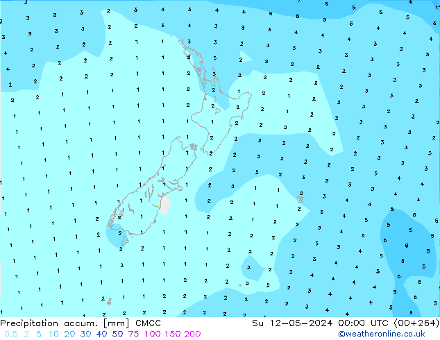 Precipitation accum. CMCC Su 12.05.2024 00 UTC