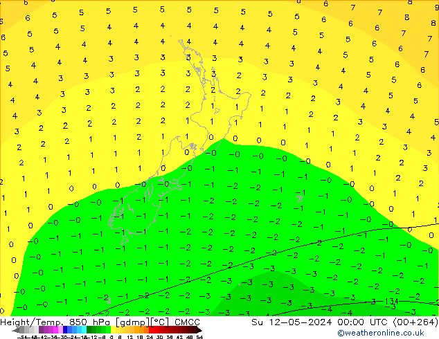 Height/Temp. 850 hPa CMCC Su 12.05.2024 00 UTC