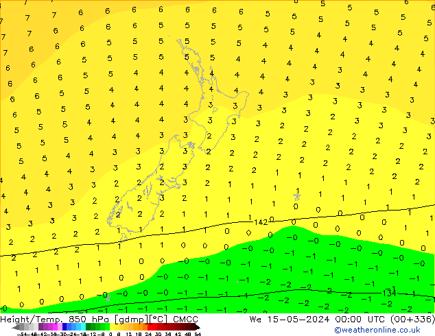 Height/Temp. 850 hPa CMCC We 15.05.2024 00 UTC