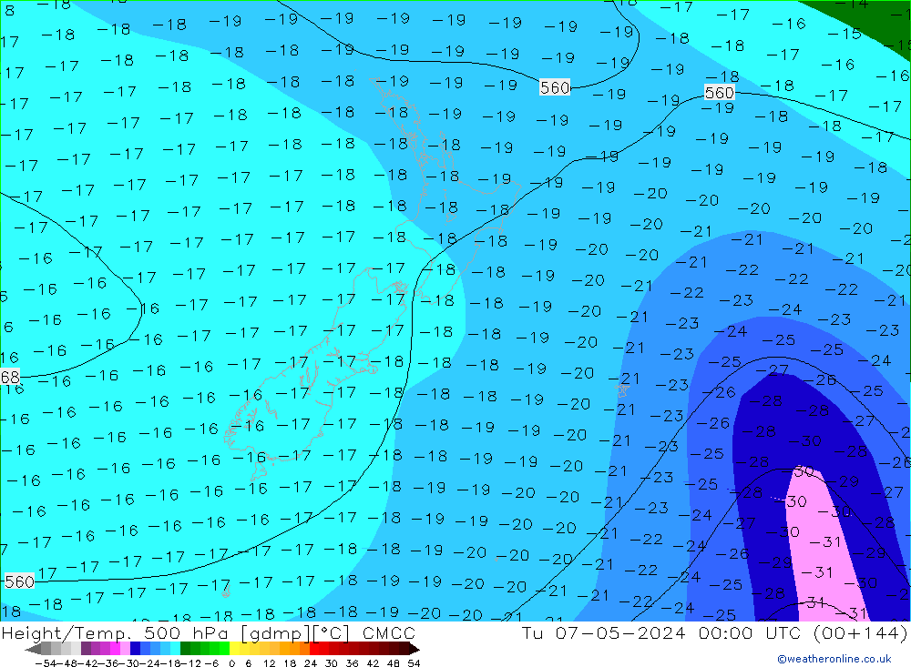 Height/Temp. 500 hPa CMCC Tu 07.05.2024 00 UTC