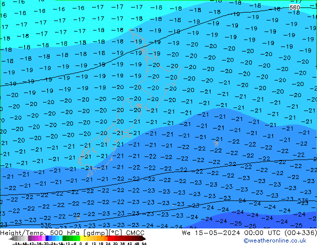 Yükseklik/Sıc. 500 hPa CMCC Çar 15.05.2024 00 UTC