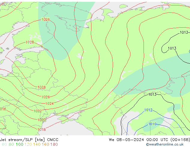 Jet stream/SLP CMCC We 08.05.2024 00 UTC