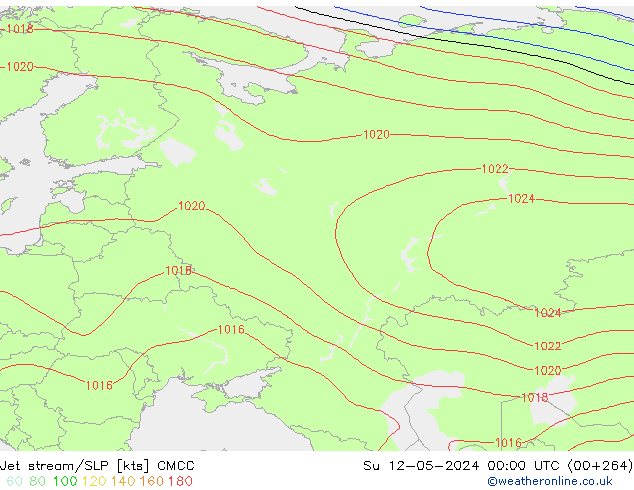 Straalstroom/SLP CMCC zo 12.05.2024 00 UTC