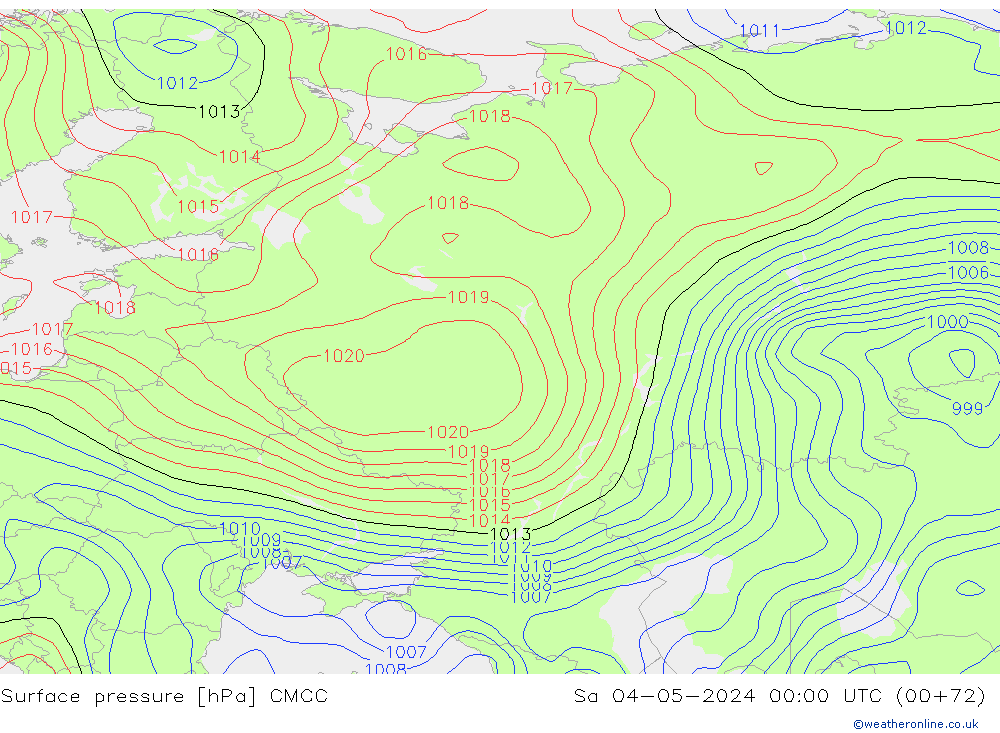 Surface pressure CMCC Sa 04.05.2024 00 UTC