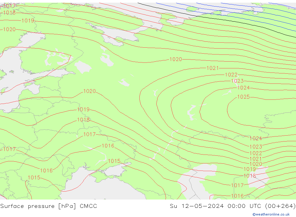 Atmosférický tlak CMCC Ne 12.05.2024 00 UTC