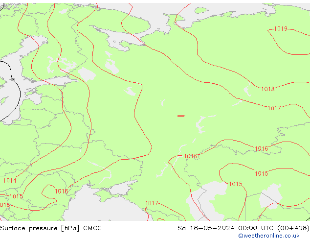 Pressione al suolo CMCC sab 18.05.2024 00 UTC