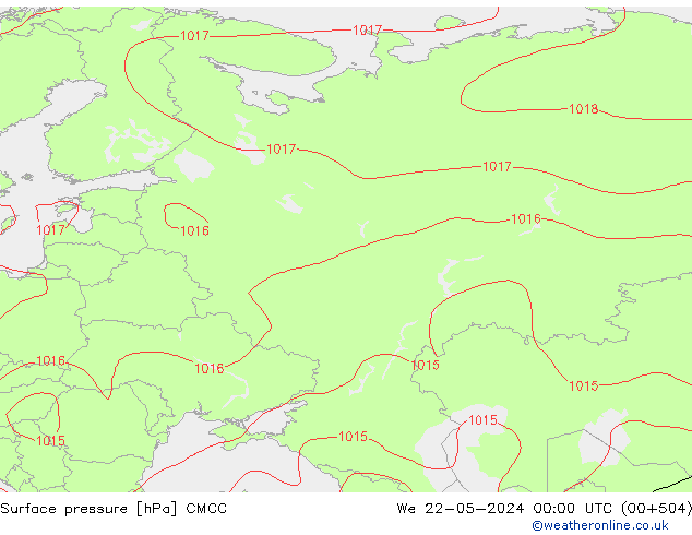 Luchtdruk (Grond) CMCC wo 22.05.2024 00 UTC