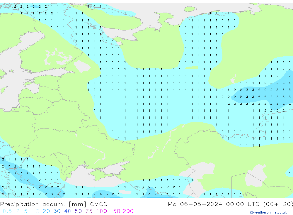 Nied. akkumuliert CMCC Mo 06.05.2024 00 UTC