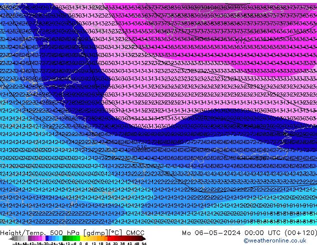 Height/Temp. 500 гПа CMCC пн 06.05.2024 00 UTC