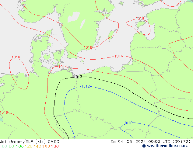 Jet stream/SLP CMCC So 04.05.2024 00 UTC