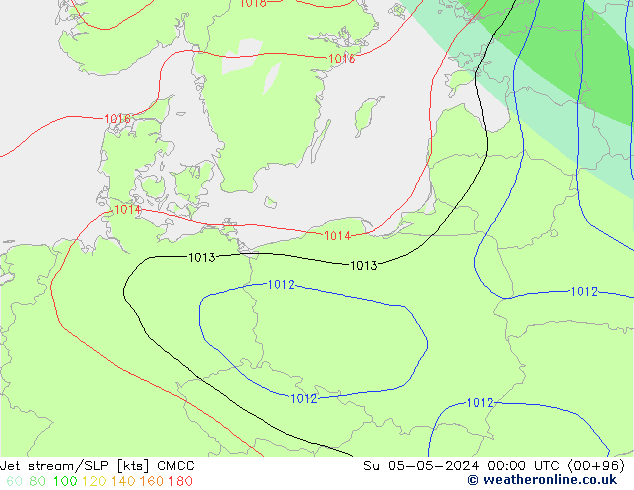 джет/приземное давление CMCC Вс 05.05.2024 00 UTC