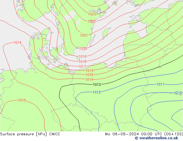 Surface pressure CMCC Mo 06.05.2024 00 UTC