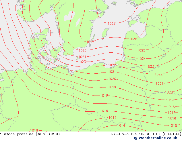 Pressione al suolo CMCC mar 07.05.2024 00 UTC