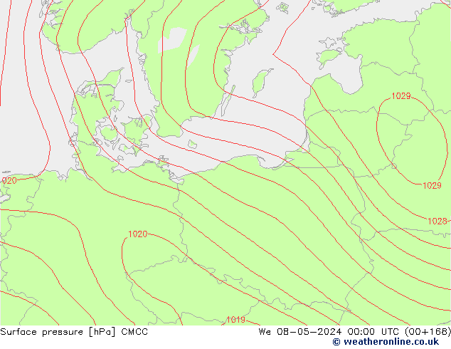 Atmosférický tlak CMCC St 08.05.2024 00 UTC