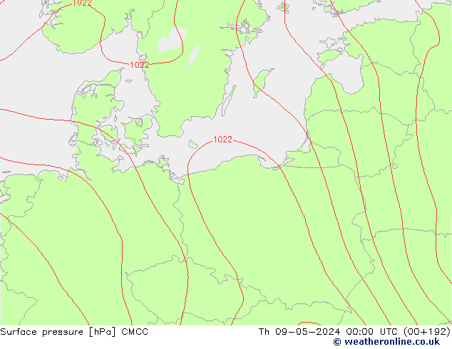 ciśnienie CMCC czw. 09.05.2024 00 UTC