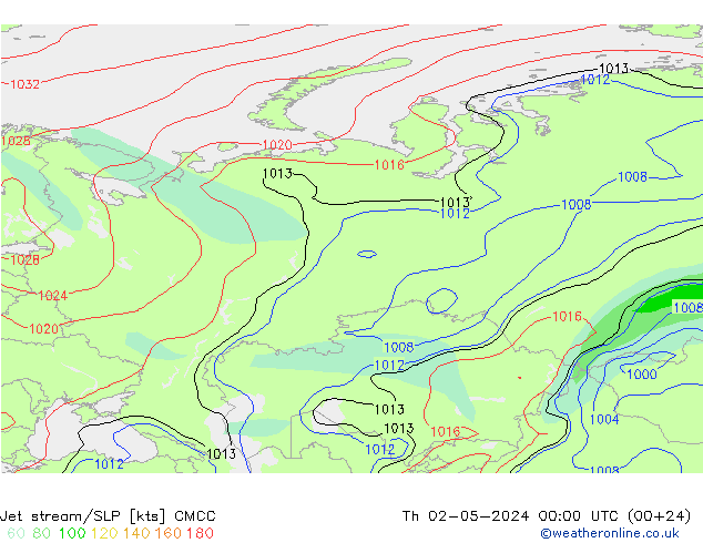 Jet Akımları/SLP CMCC Per 02.05.2024 00 UTC