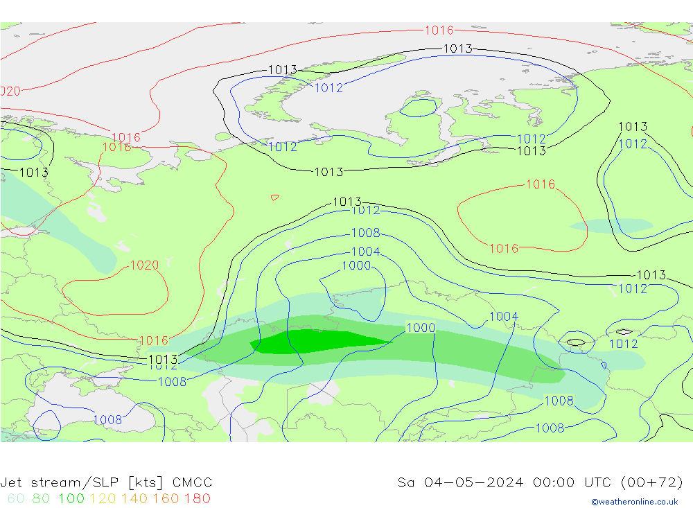 Prąd strumieniowy CMCC so. 04.05.2024 00 UTC