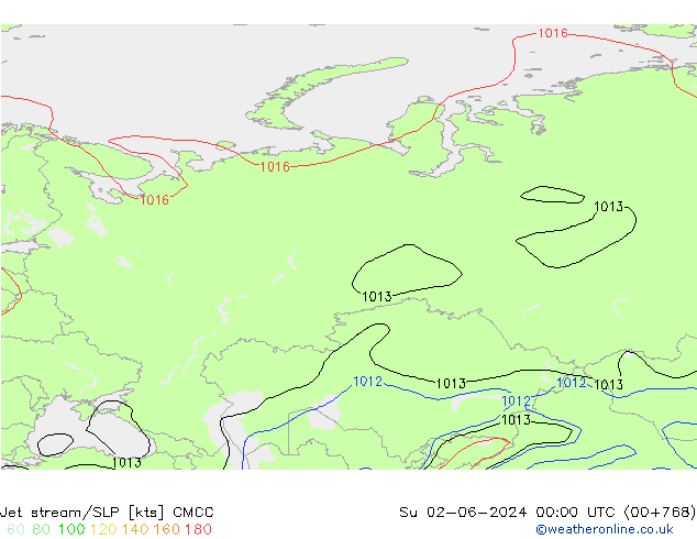 Courant-jet CMCC dim 02.06.2024 00 UTC