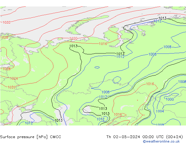 Yer basıncı CMCC Per 02.05.2024 00 UTC