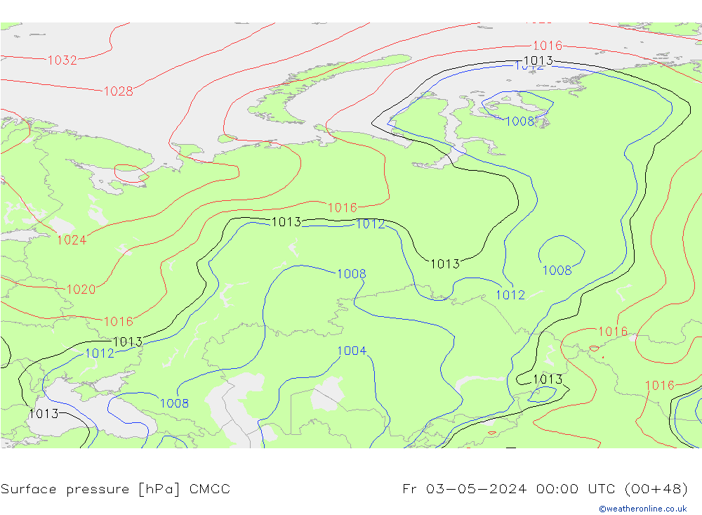 Surface pressure CMCC Fr 03.05.2024 00 UTC