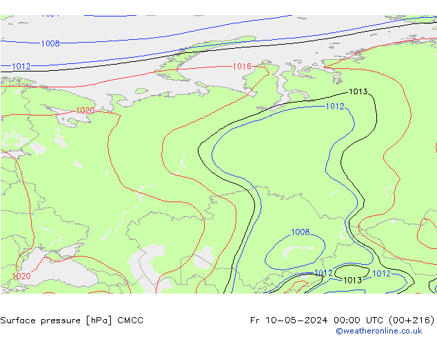 Pressione al suolo CMCC ven 10.05.2024 00 UTC