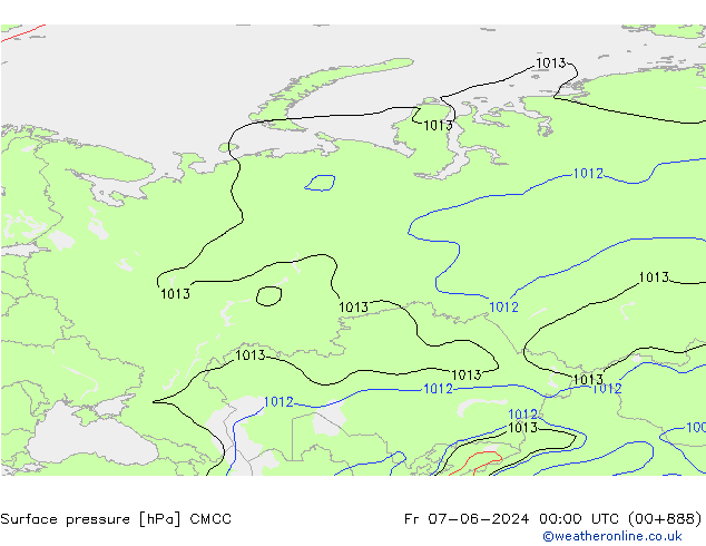 Yer basıncı CMCC Cu 07.06.2024 00 UTC