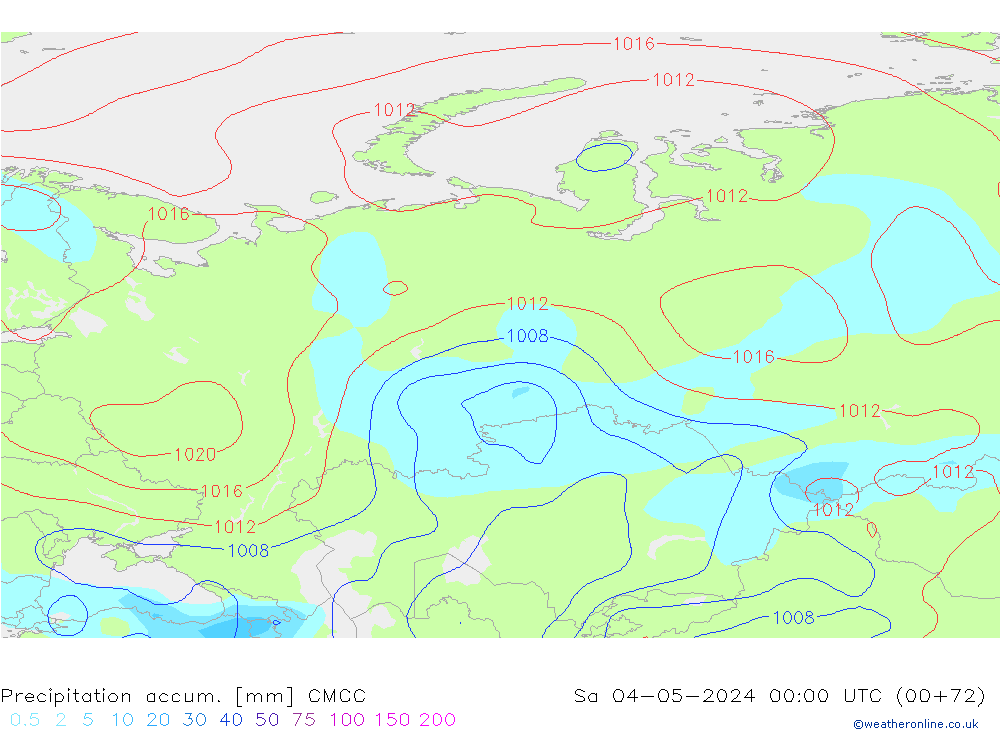 Precipitation accum. CMCC сб 04.05.2024 00 UTC