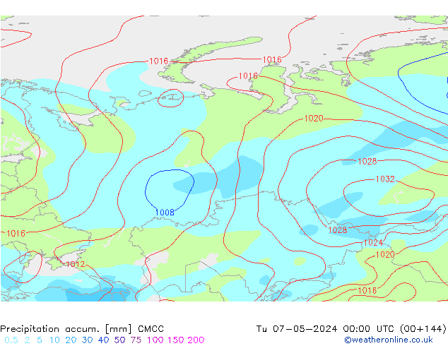 Precipitación acum. CMCC mar 07.05.2024 00 UTC