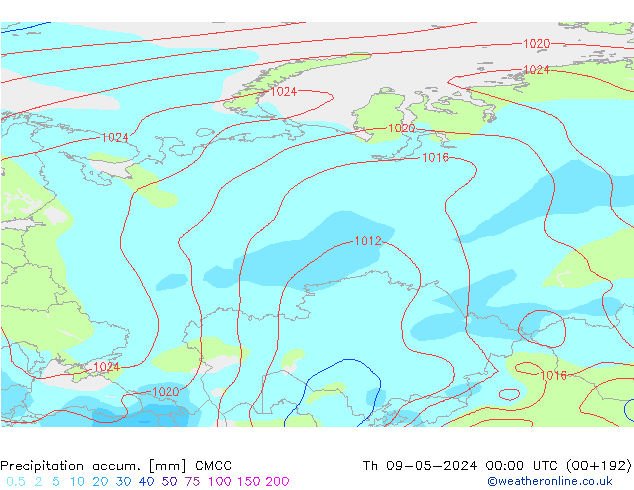 Precipitation accum. CMCC  09.05.2024 00 UTC