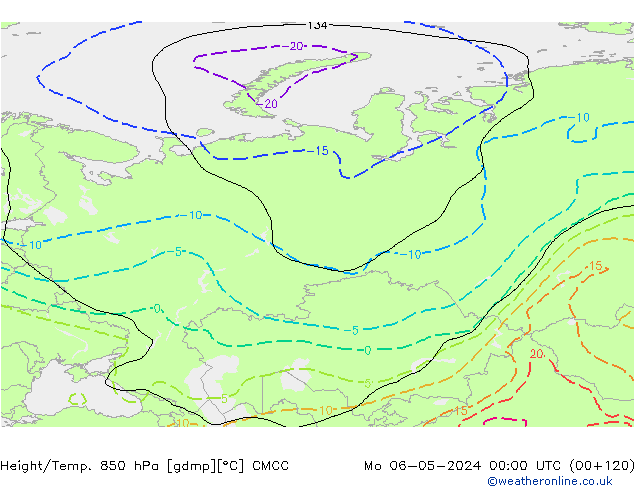 Height/Temp. 850 hPa CMCC Mo 06.05.2024 00 UTC