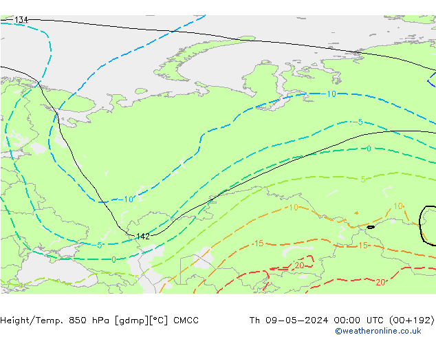 Géop./Temp. 850 hPa CMCC jeu 09.05.2024 00 UTC