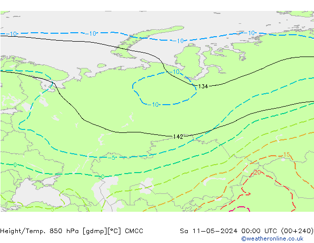 Height/Temp. 850 hPa CMCC Sa 11.05.2024 00 UTC