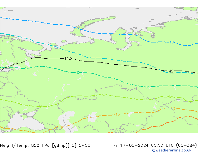 Height/Temp. 850 hPa CMCC Fr 17.05.2024 00 UTC