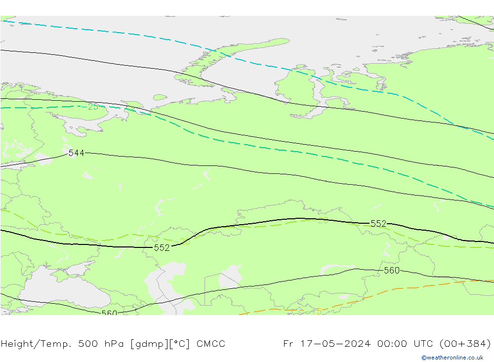 Géop./Temp. 500 hPa CMCC ven 17.05.2024 00 UTC