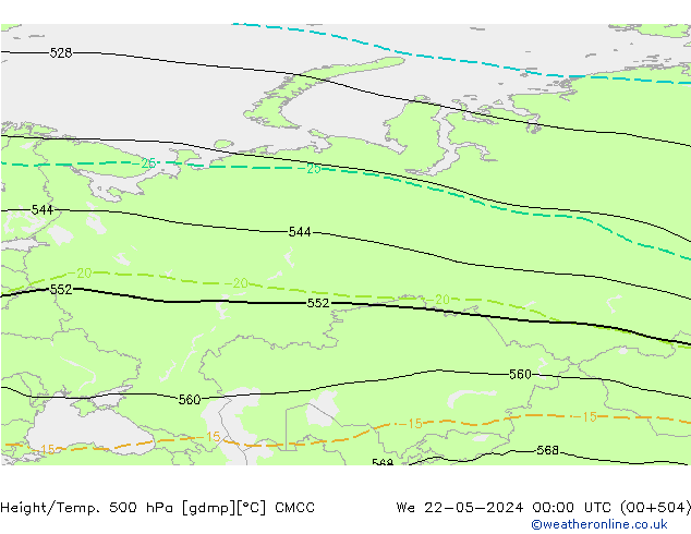 Height/Temp. 500 hPa CMCC We 22.05.2024 00 UTC