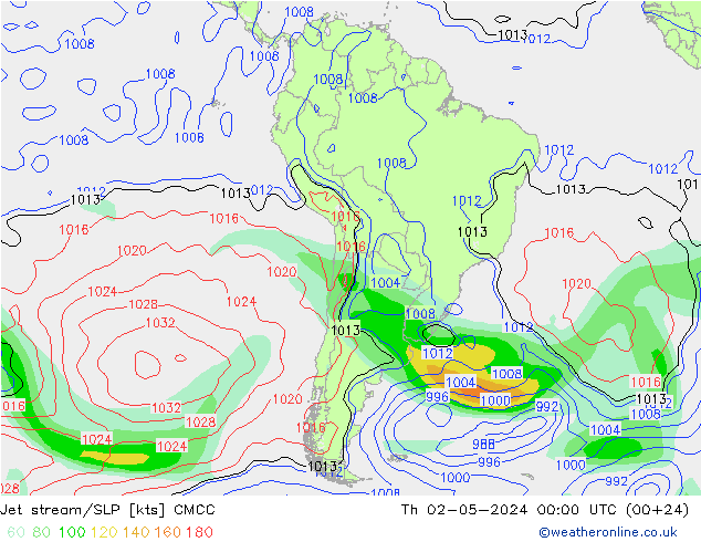 Straalstroom/SLP CMCC do 02.05.2024 00 UTC