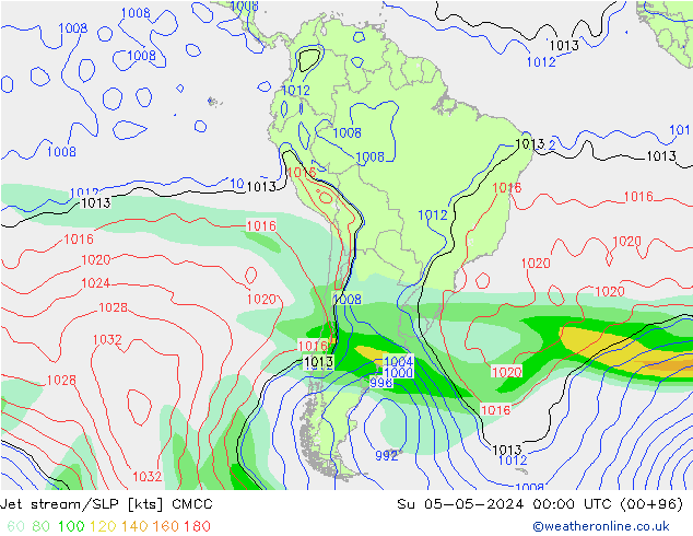 Corriente en chorro CMCC dom 05.05.2024 00 UTC